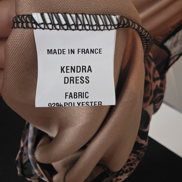 Jaded Rose Kendra Leopard Ruched Midi Dress Mesh Long Sleeve Size 8 - Picture 5 of 6